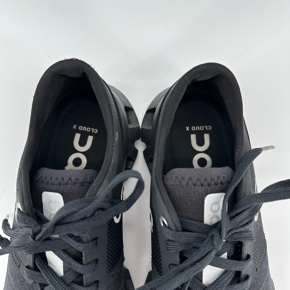 On Running Women's Black and White Cloud Sneakers - Picture 3 of 8